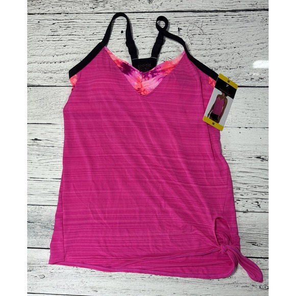 ZEROXPOSUR Swim Tank Pink Racerback  Size Women's M‎ NWT - Picture 2 of 7
